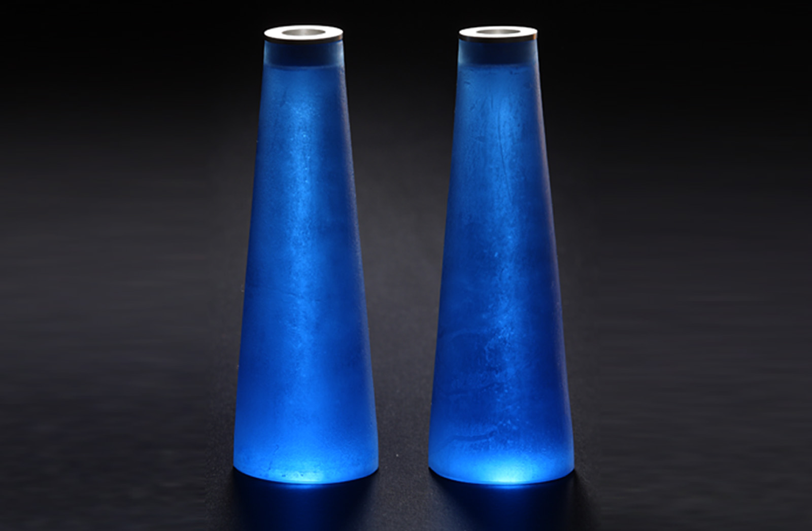 Ede Horton Glass Sabbath candle sticks