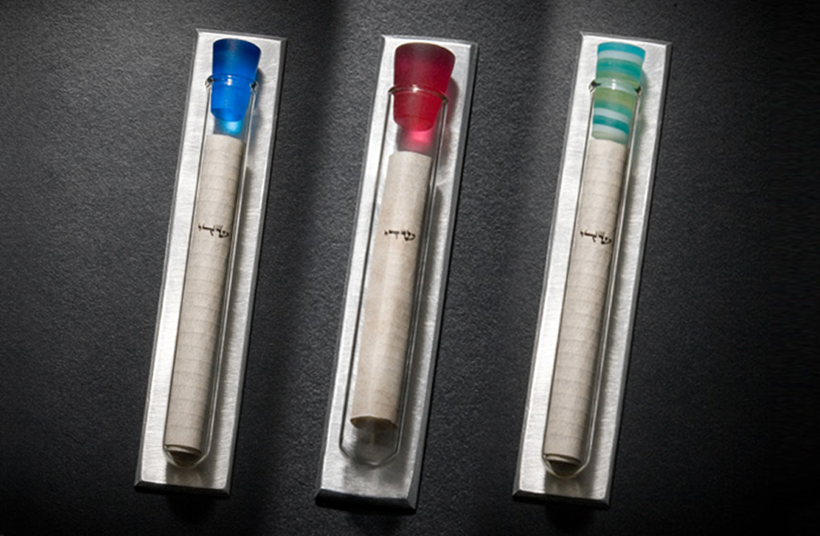 Ede Horton Glass Mezuzot